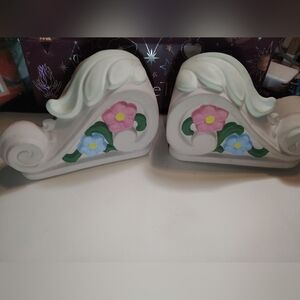 Floral Ceramic Bookends